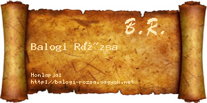 Balogi Rózsa névjegykártya