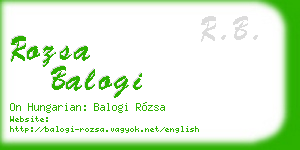 rozsa balogi business card