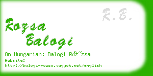 rozsa balogi business card